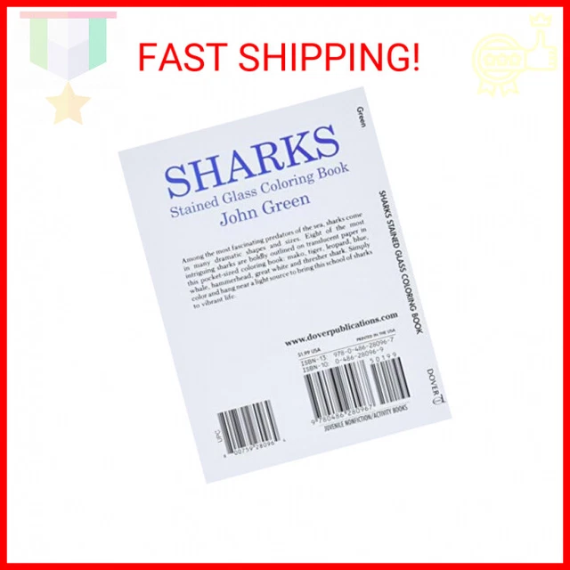 SHARKS STAINED GLASS Coloring Book (Dover Little Activity Books: Sea