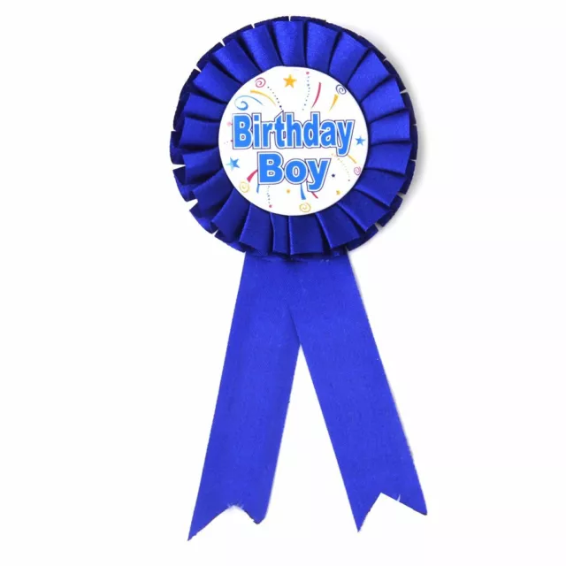 BIRTHDAY BADGE FOR Boys & GIRLS BADGE ROSETTE BLUE PINK DELUXE AWARD RIBBON Uk
