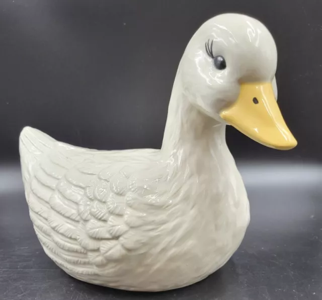 Large White Ceramic Duck Figure Glazed Porcelain Duck Goose Sculpture Duck Goose
