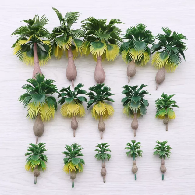 15pcs scale model trees Palms Trees Palm Tree Jungle Trees Mixed Model Trees