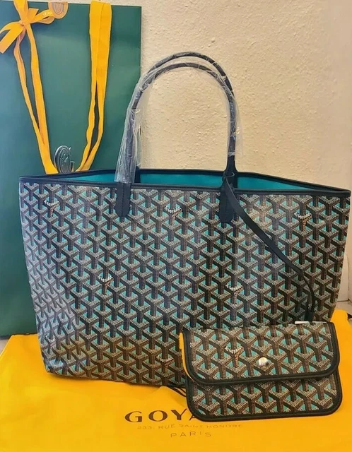 GOYARD Goyardine Saint Louis Claire Voie PM Grege Turquoise