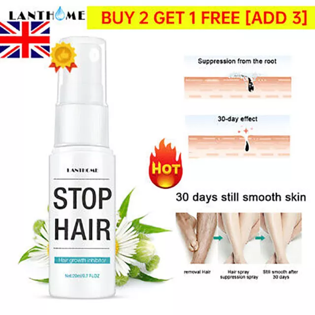 2023 Extra Strong Permanent Hair Removal Spray Stop Growth Inhibitor Remover UK