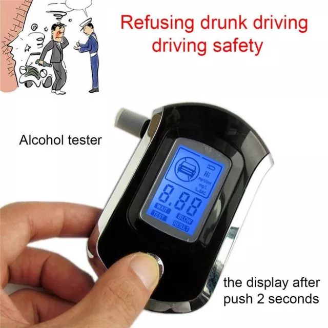 Policía LCD Analizador de alcohol Probador digital Detector Alcoholímetro