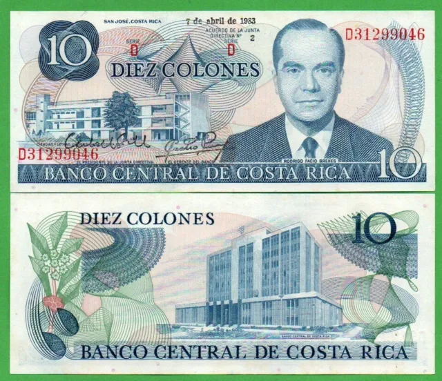 Costa Rica Banknotes 10 Colones 1983, P-237 Unc