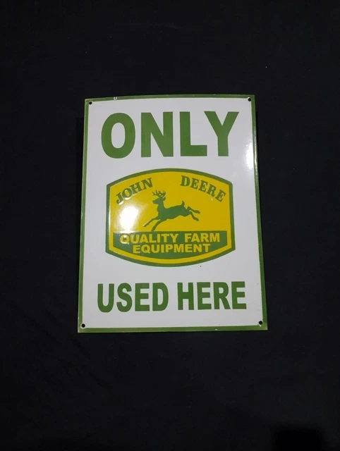 Porcelain John Deere Enamel Metal Sign Size 24" x 18" Inches