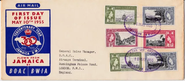 BOAC - 1955 - Flight cover Jamaica - London