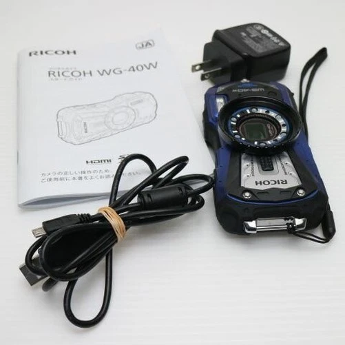 RICOH WG-40W BLUE Waterproof Digital Camera Wi-Fi Compact