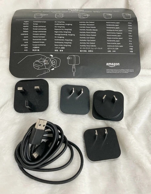Amazon Kindle Powerfast, International Travel Plug Heads, Lot of 4 with USB Wire