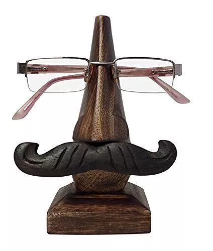 En Bois Handmade Nez Forme De Spectacle Support Lunettes Moustache Pied