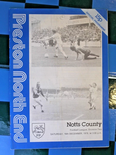 Preston North End Vs Notts County - 16th Dec 1978