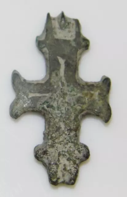 Medieval Byzantine Enkolpion Reliquary Cross Crucifix Bronze Theca Relic Holder