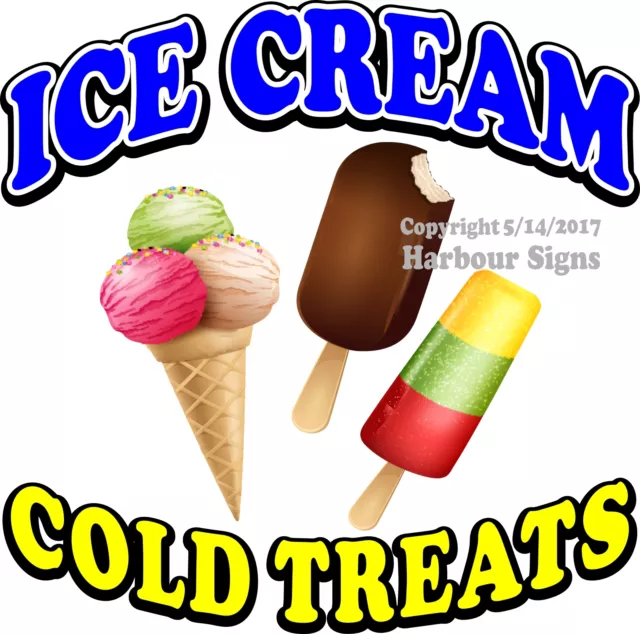 Ice Cream DECAL (Choose Your Size) Food Truck Sign Restaurant Concession Sticker