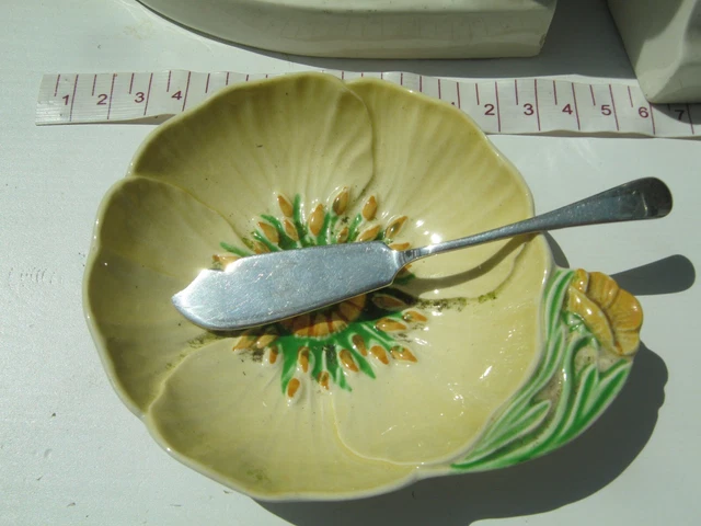 Birmingham 1935 Sterling Silver Butter Knife & Art Deco Carltonware Butter Dish