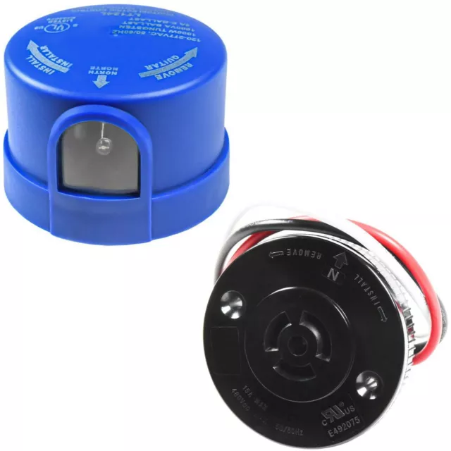 Photocell Capteur W/ Prise de Courant Extérieur Interrupteur Crépuscule À Dawn