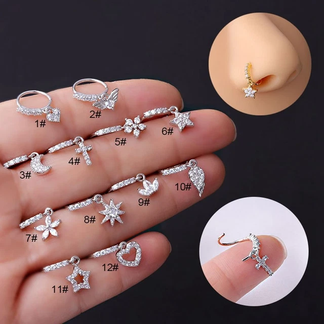Body Jewelry Moon Star Nose Piercing Piercing Jewelry Nose Ring with Pendant