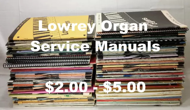 Manuales de servicio de órganos Lowrey modelos: SCT/CO80 y T-1 TG, TG-1, TG-44 (elige tú)