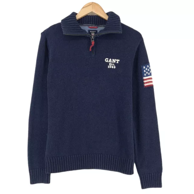 GANT USA Flag Zip Neck Jumper Sweater Mens Size M Medium