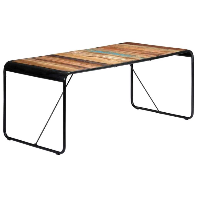 Safdie & Co. Consolle Da Ingresso 47L In Legno Di Recupero E Metallo Nero - 81167.Z.07, Con Ripiano E Vassoio Scorrevole - 2