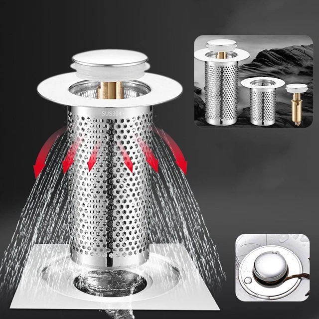 ANTI-CLOG FLOOR DRAIN Filter Bounce Core Basin Stopper Bathroom EUR 8 ...
