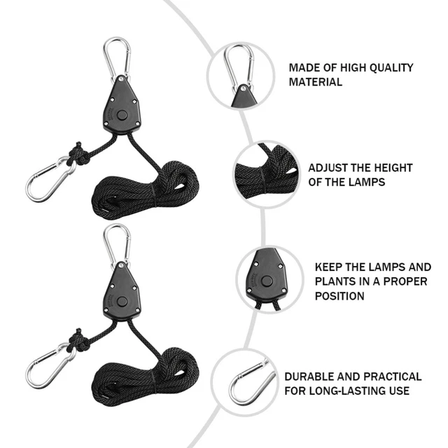 2Pcs Wachsen Licht Kleiderbügel Pulley Seil Aufhänger Ratschen Binden Seil 4