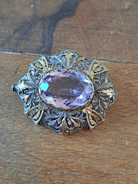 Appliques Anciennes Broche Ancienne Argent Poinçonné - Profil Gaulois - Années 1920/30 - Diamètre 2,2 Cm Broche Vintage 1920