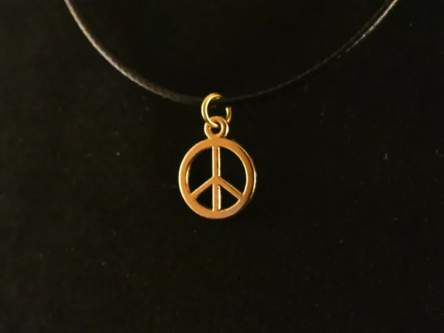 Anhänger mit Kette 24 Karat Vergoldet Peace Frieden Zeichen Freedom No War