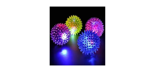 FLASHING LIGHT UP SPIKEY BALL Bouncing Sensory Autism Yoga Balls Spike Sensory