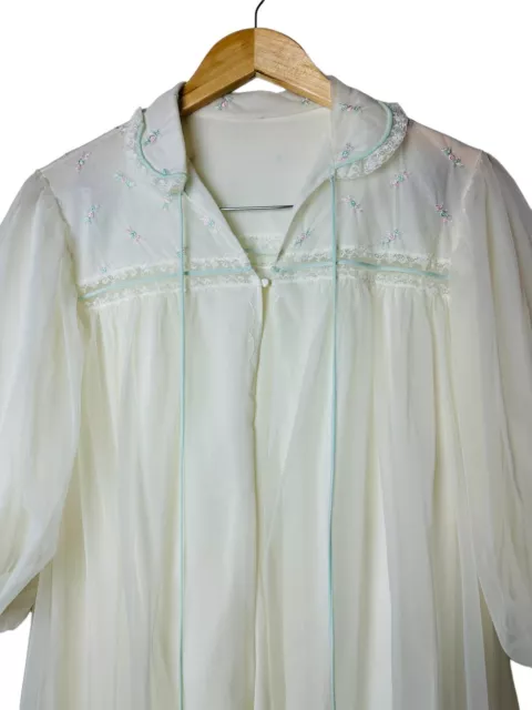 Vintage Gotham Lingerie Silky Nylon Peignoir Nightgown Robe Cottage Size Small 2