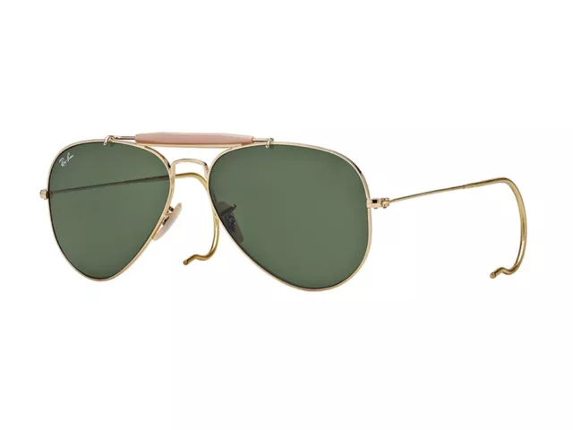 Sonnenbrille Ray Ban Gold Aviator Fallen RB3030 Outdoorsman Grün g15 L0216