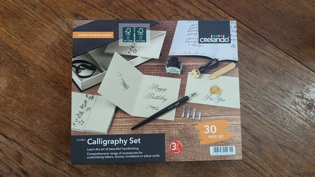 Crelando Calligraphy Set CRELANDO 30 PIECE Calligraphy Ink Holder, Nibs, Seal Stamp