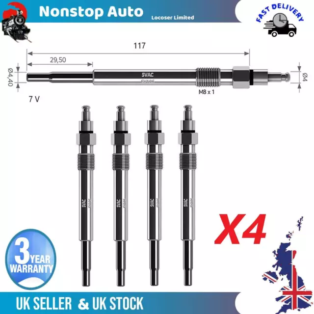 4X Glow Plugs For AUDI A3 A4 A6 2.0 TDI 2.0 TDI quattro N10579803