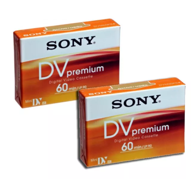 2 cassette video mini-dv SONY PREMIUM DV 60 min.Sp /90 min LP DVC CASSETTA DVM