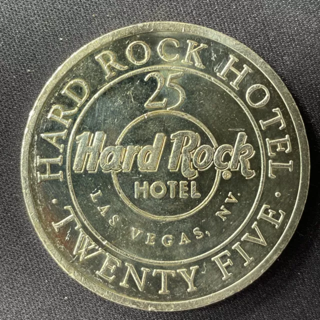 Hard Rock Las Vegas $25 casino slot token 1995 obsolete gaming token silver