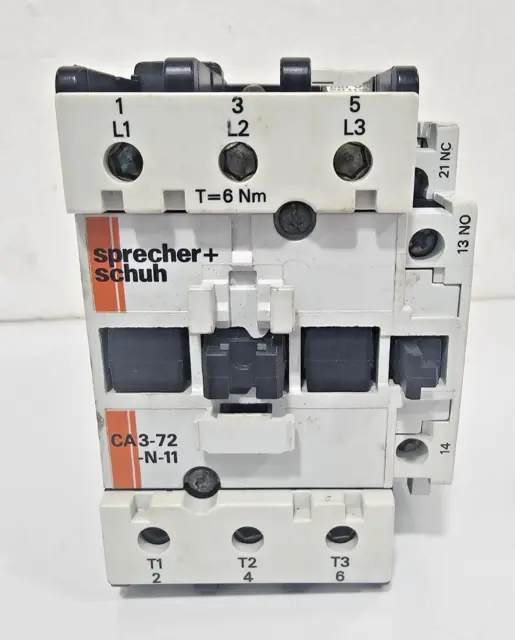 Contacteur Sprecher Schuh CA3-72-N-11 72 AMP 600VAC190-220 Volt 50/60Hz 3 pôles
