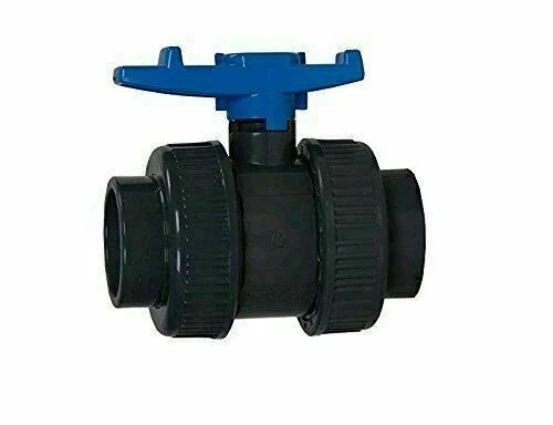 SIBO Robinet à Boisseau sphérique PVC (EC 50 mm) avec 2 écrous