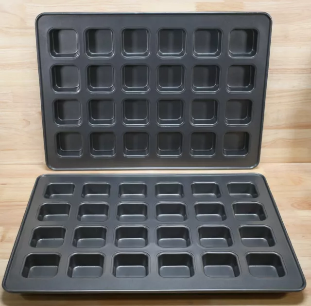 Culinary Edge Steel 24 Well Brownie Square Muffin Baking Pan  (Set of 2)