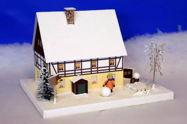 Lichterhaus Fachwerkhaus, mittelgroß LxBxH 29x24x20cm NEU Haus Karton Pappe