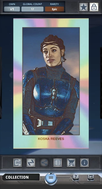 Topps Star Wars Card Trader DIGITAL Epic Koska Reeves Year In Review Iridescent