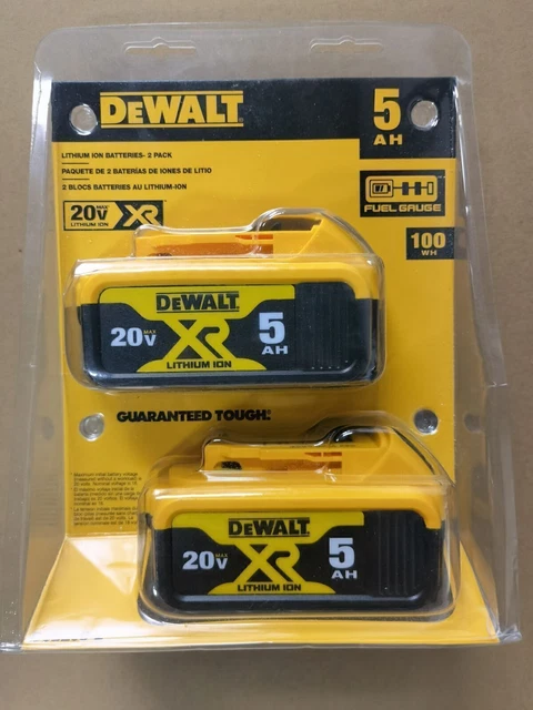 2PCS Dewalt DCB205 20V 5.0Ah MAX XR Li-ion Power Tool Battery US FREE SHIPPING
