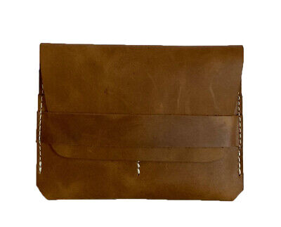 Genuine Cowhide Leather Passport Case Travel Wallet Cover 15.5 cm x 11.5 cm Tan