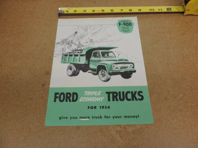 1954 Ford truck F900 900 sales brochure 8pg ORIGINAL