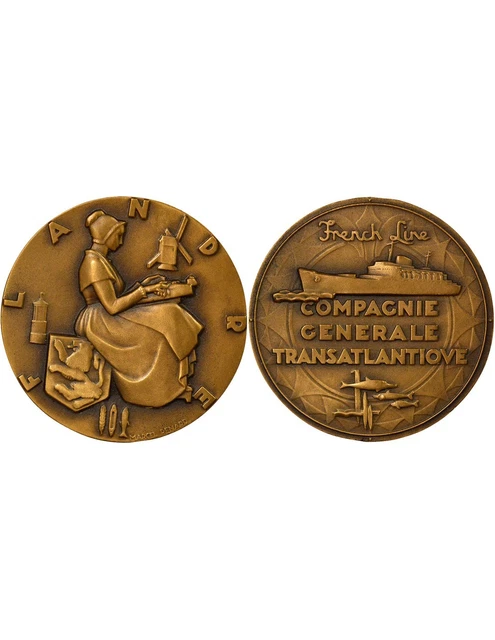 Médaillon compagnie général transatlantique paquebot liberté French