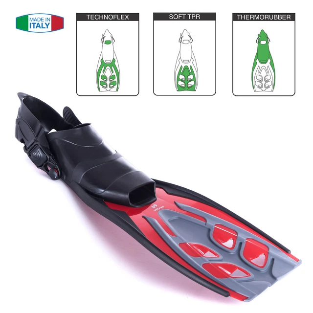 SALVAS Schwimmflossen Tonic Schnorchel Lang Flosse Fersen Band Verstellbar 36-47 2