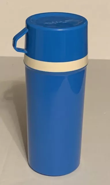 Vintage Aladdin Thermos #840 Thermo Bottle Wide Mouth Blue Vacuum Mug