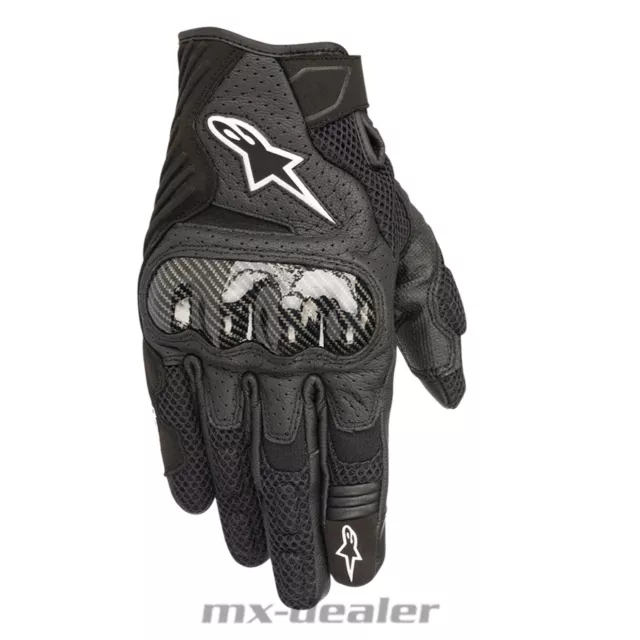 Alpinestars SMX 1 Air V2 Schwarz Handschuhe Supermoto Road Sport Touring