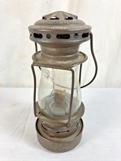 DIETZ SPORT Made in USA Cute Little Antique 1914 SKATER'S LANTERN - All Original