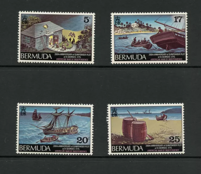 J061  Bermuda  1975   ships  Gunpowder Plot   4v.   MNH