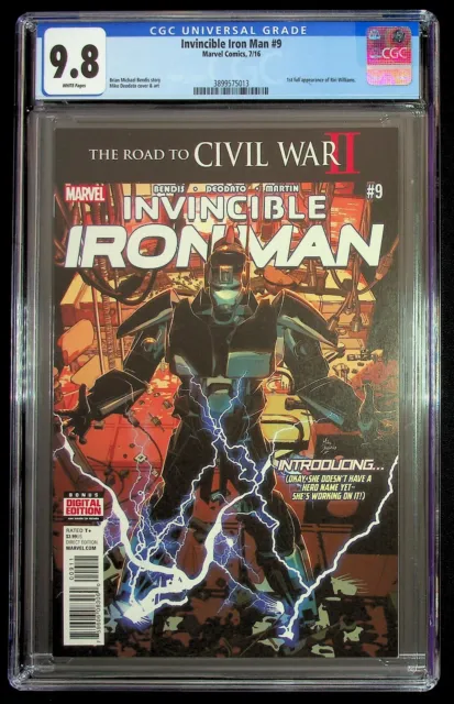 INVINCIBLE IRON MAN #9 CGC 9.8, 1st app Riri Williams, Marvel Comics 7/2016