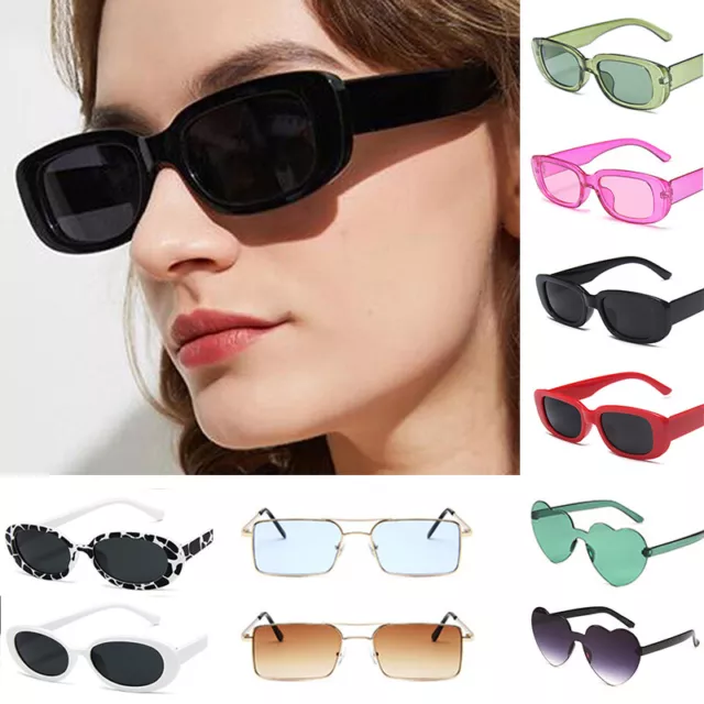 Women Oversize Square Round Frame Sunglasses Retro Heart Shaped Glasses Eyewear 2