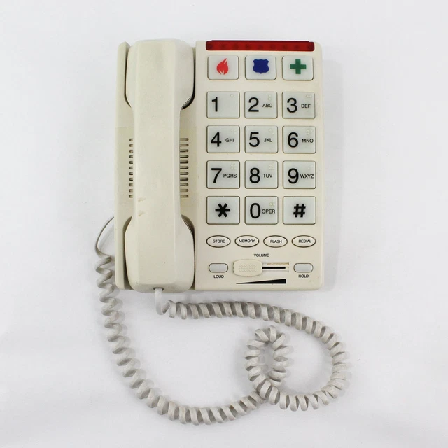Button Pone VTG RADIO SHACK Big Button Push Button Telephone with Fire Police And ...